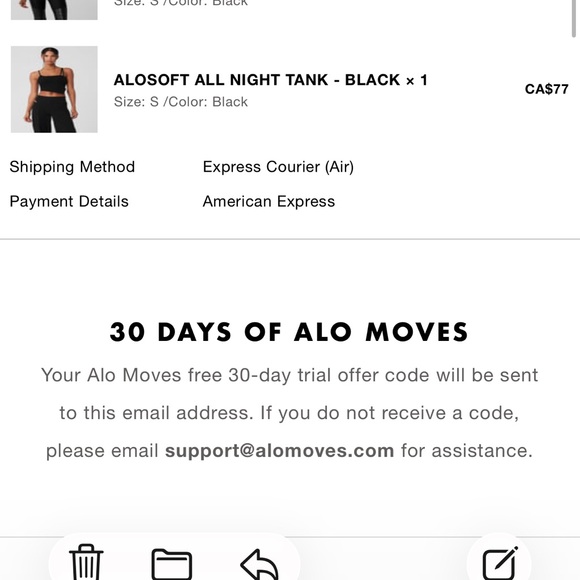 ALO SOFT ALL NIGHT TANK Size small - Picture 5 of 5